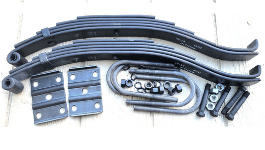 2 - 3,500 slipper springs suspension kit replace 7000 lb axle u-bolt trailer